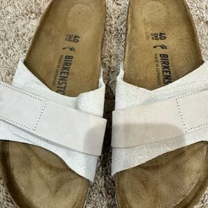 Birkenstock White Suede Sandals